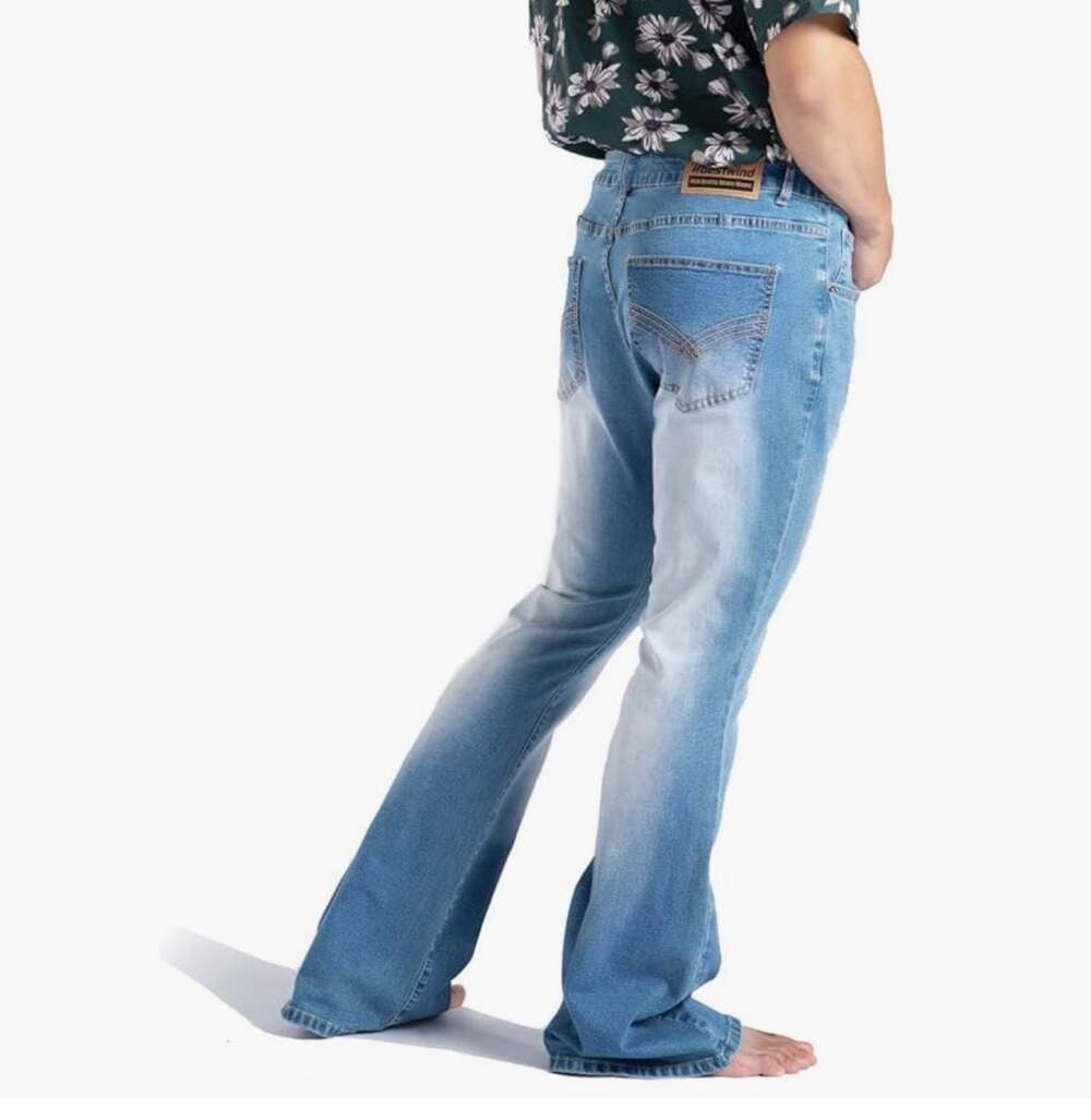 Bestwind Men's Light Wash  Bell Bottom Jeans Street Style OG